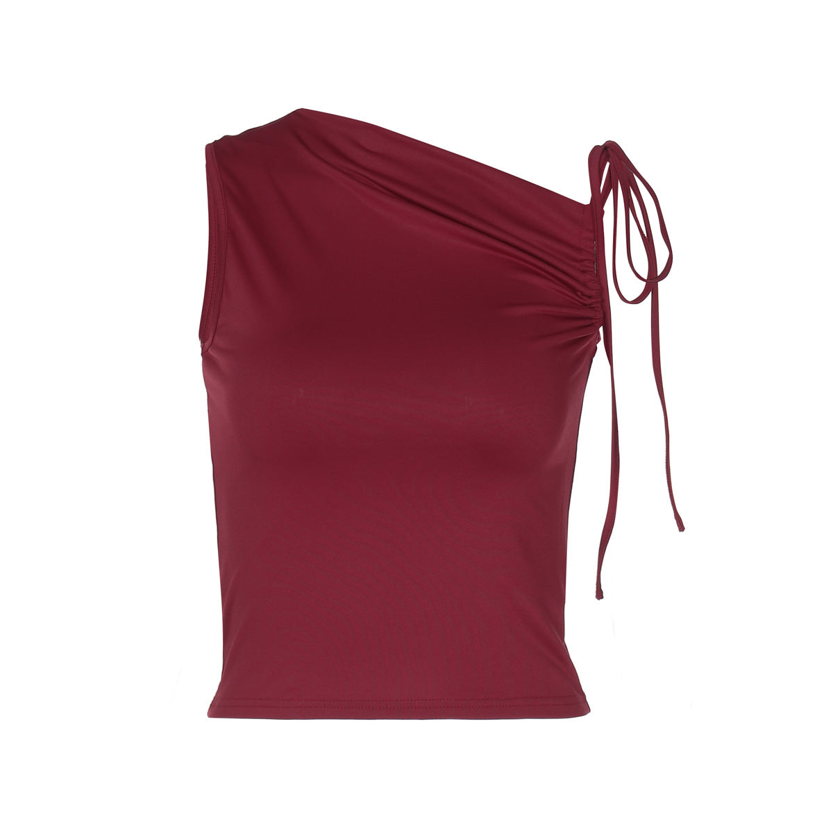 Damen asymmetrisches Top mit Raffung R&B