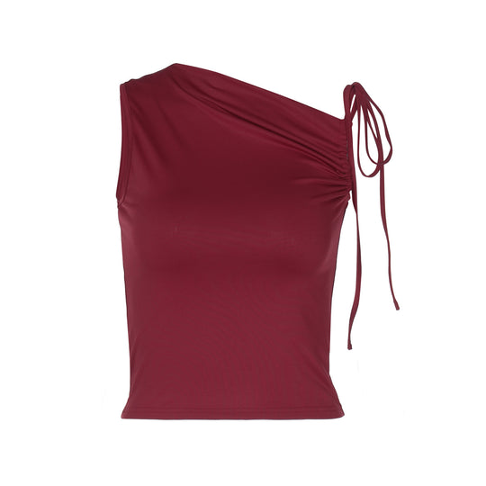 Damen asymmetrisches Top mit Raffung R&B