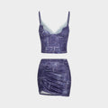 Damen Crop-Top und Minirock Set R&B