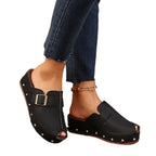 Damen Clogs mit modischem Schnallen-Design und trendiger Metallverzierung R&B
