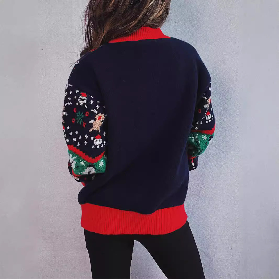 Damen Weihnachts-Pullover mit festlichem Design und verspielten Motiven R&B