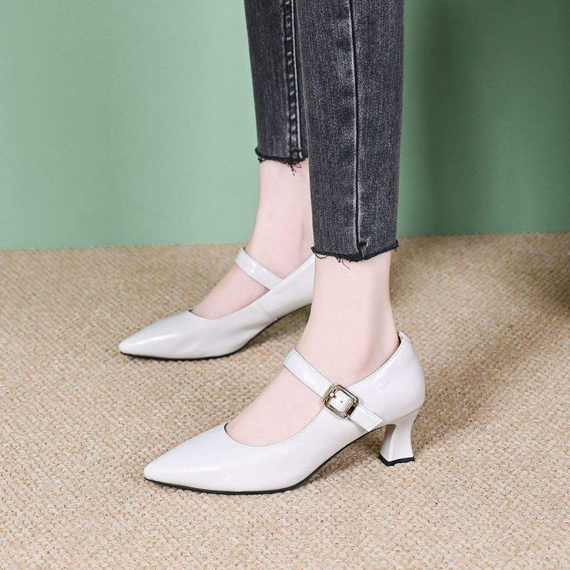 Damen Elegante Mary Jane Pumps mit dezentem Schnallen-Detail R&B