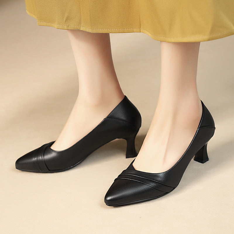 Damen Elegante Pumps mit modischem Rüschendetail und bequemem Blockabsatz R&B