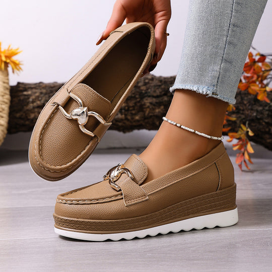 Damen Elegante Mokassins mit modischem Plateau R&B