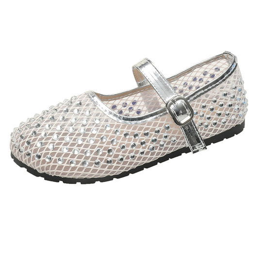 Damen Ballerinas mit geschlitzten Riemen und dekorativen Schleifen R&B