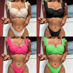 Damen Designer-Bikini mit Rüschen-Details und gepolstertem Oberteil R&B