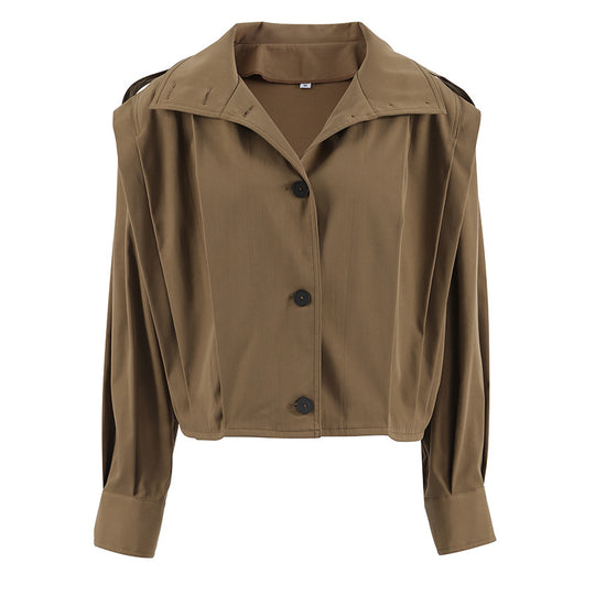 Damen Oversized Utility-Jacke mit strukturiertem Design und praktischen Taschen R&B