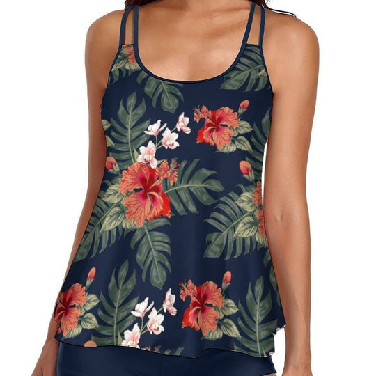 Damen Tankini mit floralem Design und lockerem Schnitt R&B