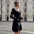 Damen Minikleid mit Herz-Details und asymmetrischem Ausschnitt R&B