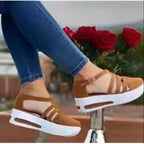 Damen Sportliche Plateau-Sneaker mit offenen Riemen R&B