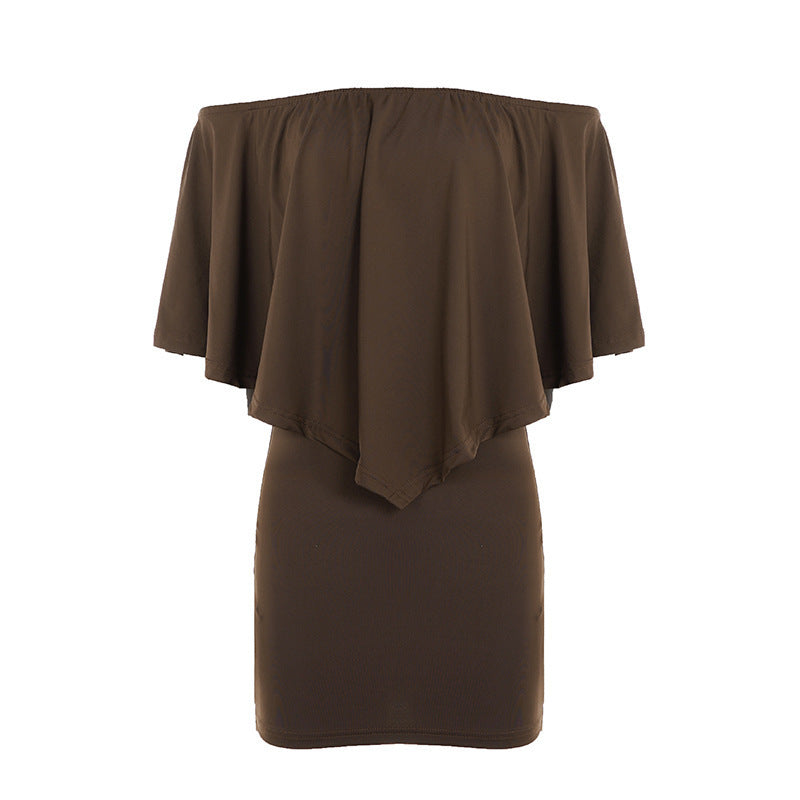 Damen Off-Shoulder Kleid mit fließendem Schnitt und voluminösen Ärmeln R&B