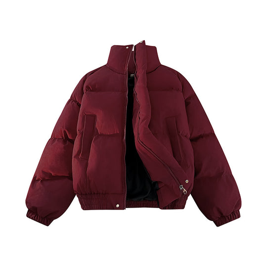 Damen Stylische Daunenjacke mit hoher Kragen und elastischen Ärmelabschlüssen R&B