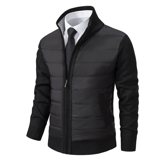 Herren gefütterte Übergangsjacke mit hohem Kragen und strukturiertem Design R&B