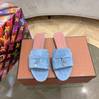 Damen Elegante Slippers aus weichem Wildleder mit dekorativem Riemendesign R&B