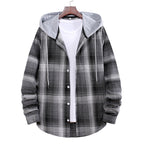 Herren Flanellhemdjacke mit Hood und modernem Karomuster
