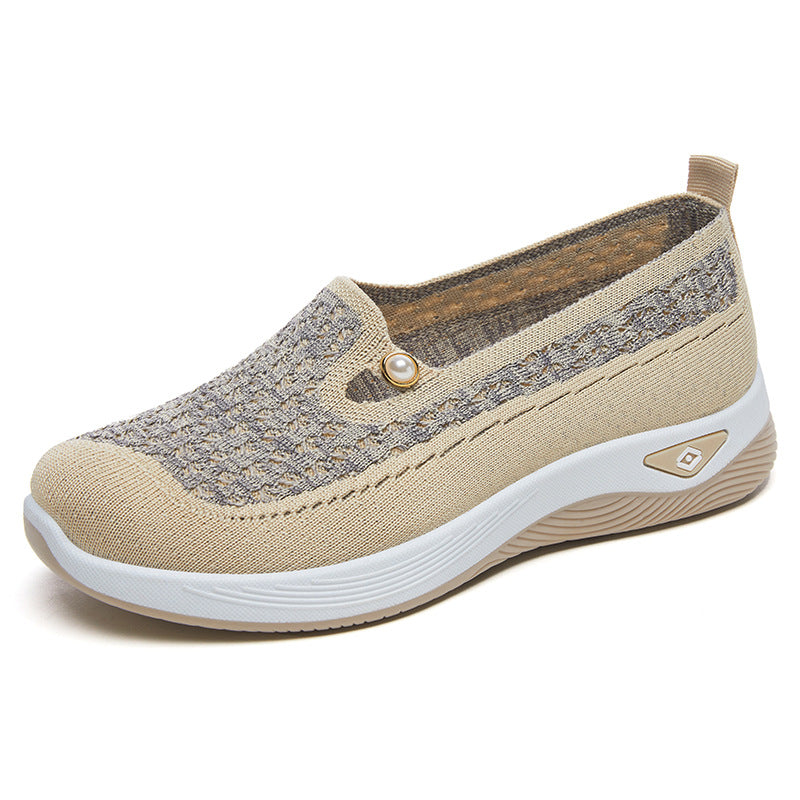 Damen Bequeme Slip-On Schuhe mit luftiger Strickoberfläche R&B