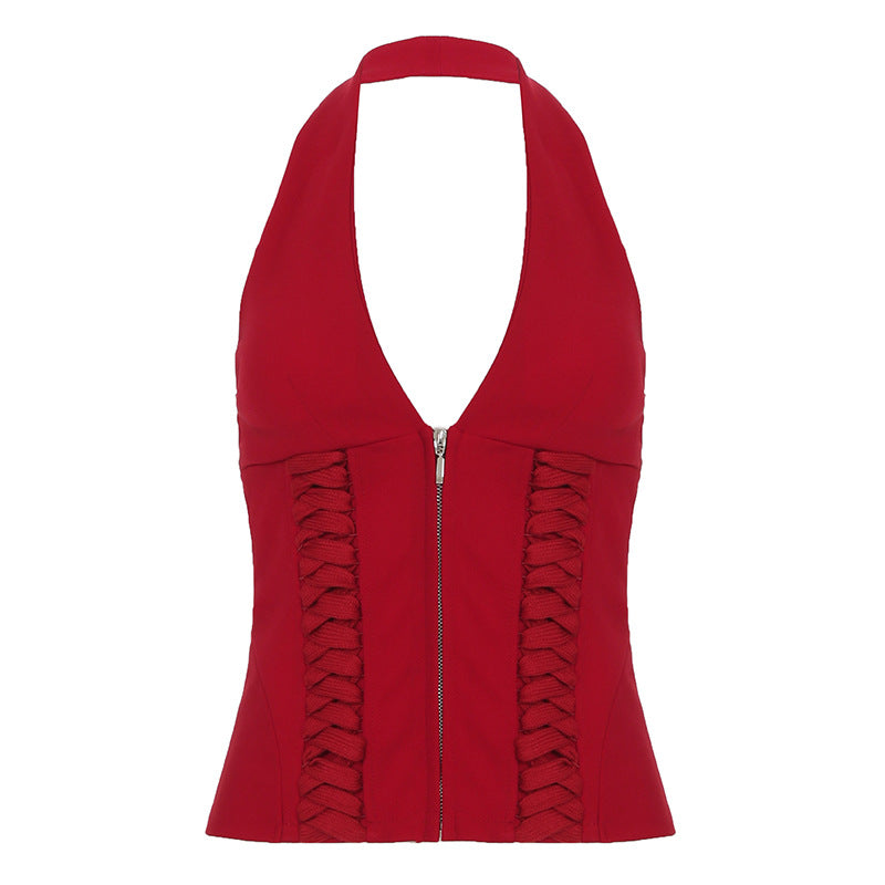 Damen Cropped Oberteil mit raffiniertem Schnürdesign R&B