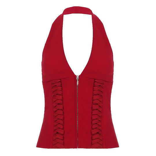 Damen Cropped Oberteil mit raffiniertem Schnürdesign R&B