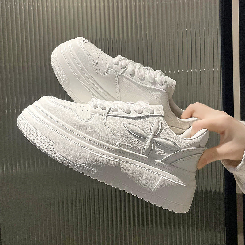 Damen sportliche Sneakers mit hohem Plateau-Heel und kunstleder Oberfläche R&B