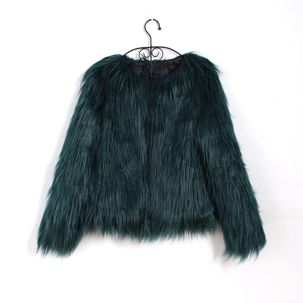 Damen Flauschige Kunstfell-Jacke mit lässigem Schnitt und weichem Innenfutter R&B