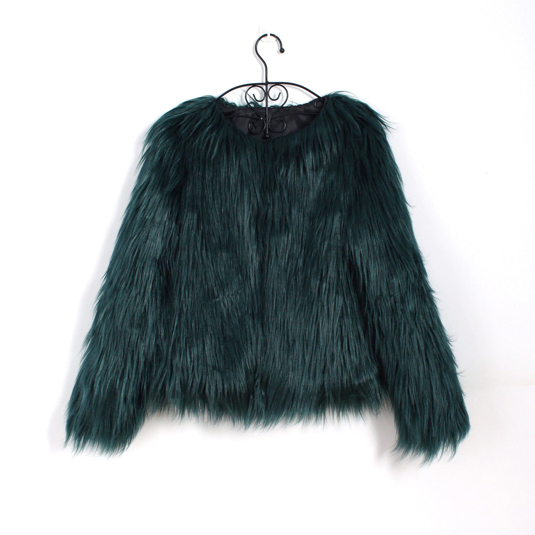 Damen Flauschige Kunstfell-Jacke mit lässigem Schnitt und weichem Innenfutter R&B