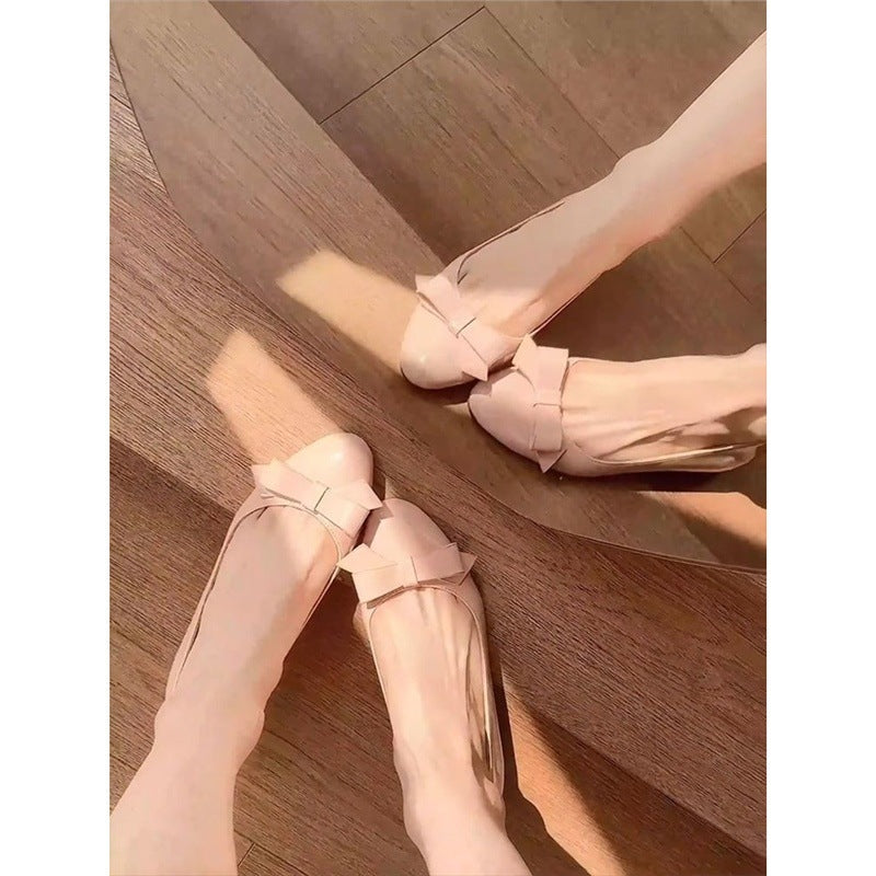 Damen flache Ballerina Schuhe mit verspieltem Schleifendetail R&B