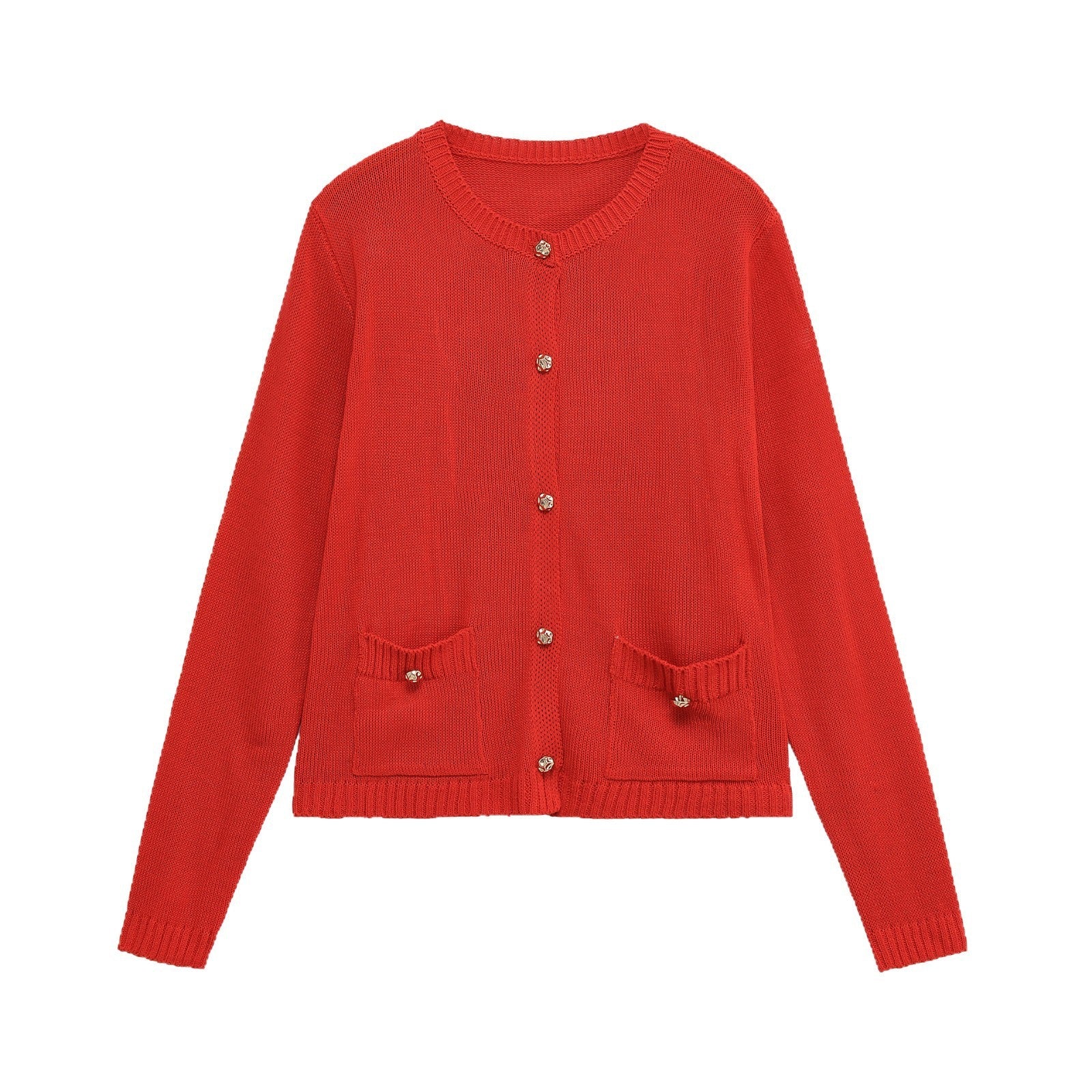 Damen elegante Strickjacke mit praktischen Taschen R&B