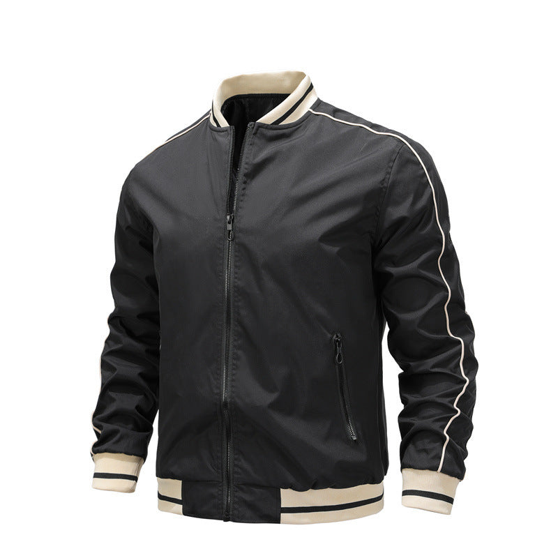 Herren sportliche Freizeitjacke im College-Stil R&B
