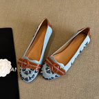Damen Ballerinas mit modischem Blumenmuster und elegantem Schnallenakzent R&B