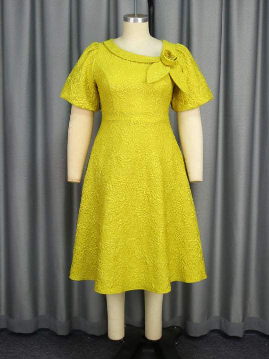 Damen Kleid mit elegantem Blumendruck und dekorativer Schleifenverzierung R&B