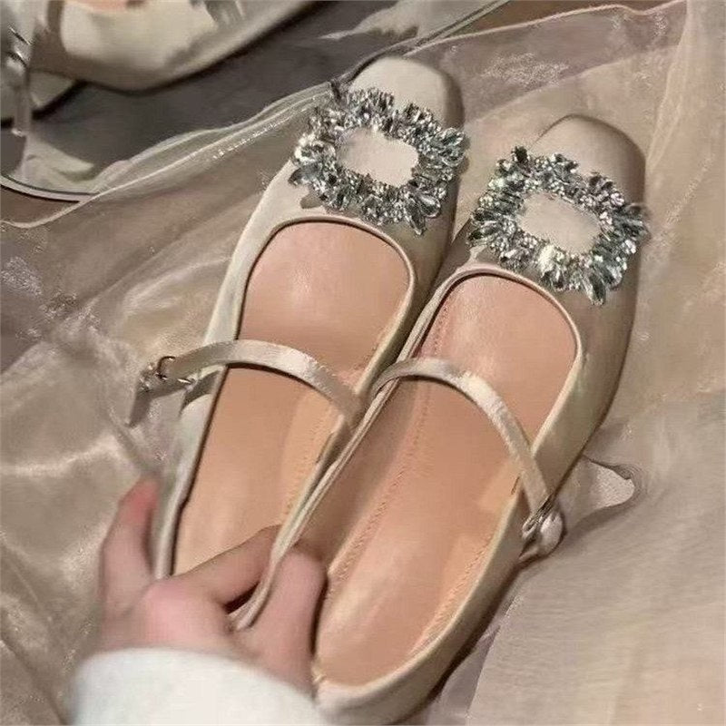 Damen Ballerinas mit funkelnder Schmuckapplikation R&B