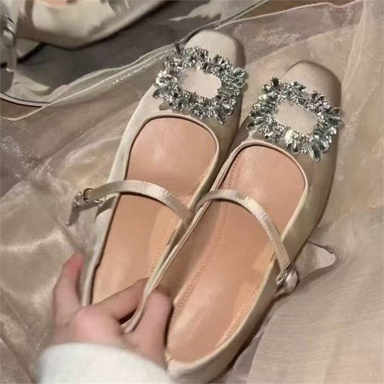 Damen Ballerinas mit funkelnder Schmuckapplikation R&B
