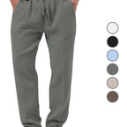 Herren nan lässige Leinen-Relaxhose mit elastischem Tunnelzugbund und praktischen Seitentaschen R&B