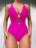 Damen Eleganter Einteiler mit ovalem Ausschnitt R&B