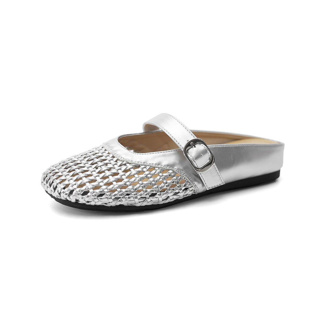 Damen Mokassins mit dekorativem Flecht-Design und verstellbarem Riemen R&B