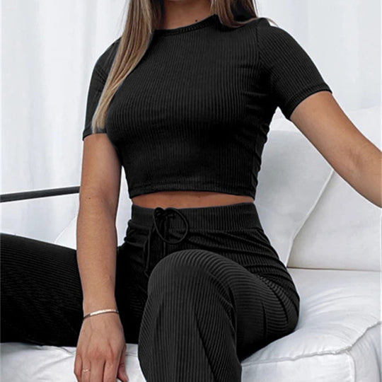 Damen Kurzarm Crop-Top R&B