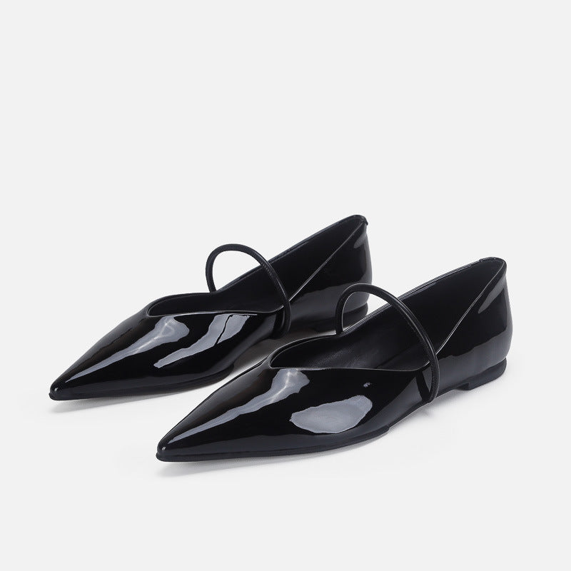 Damen Elegante und moderne Ballerinas mit asymmetrischem Riemen R&B