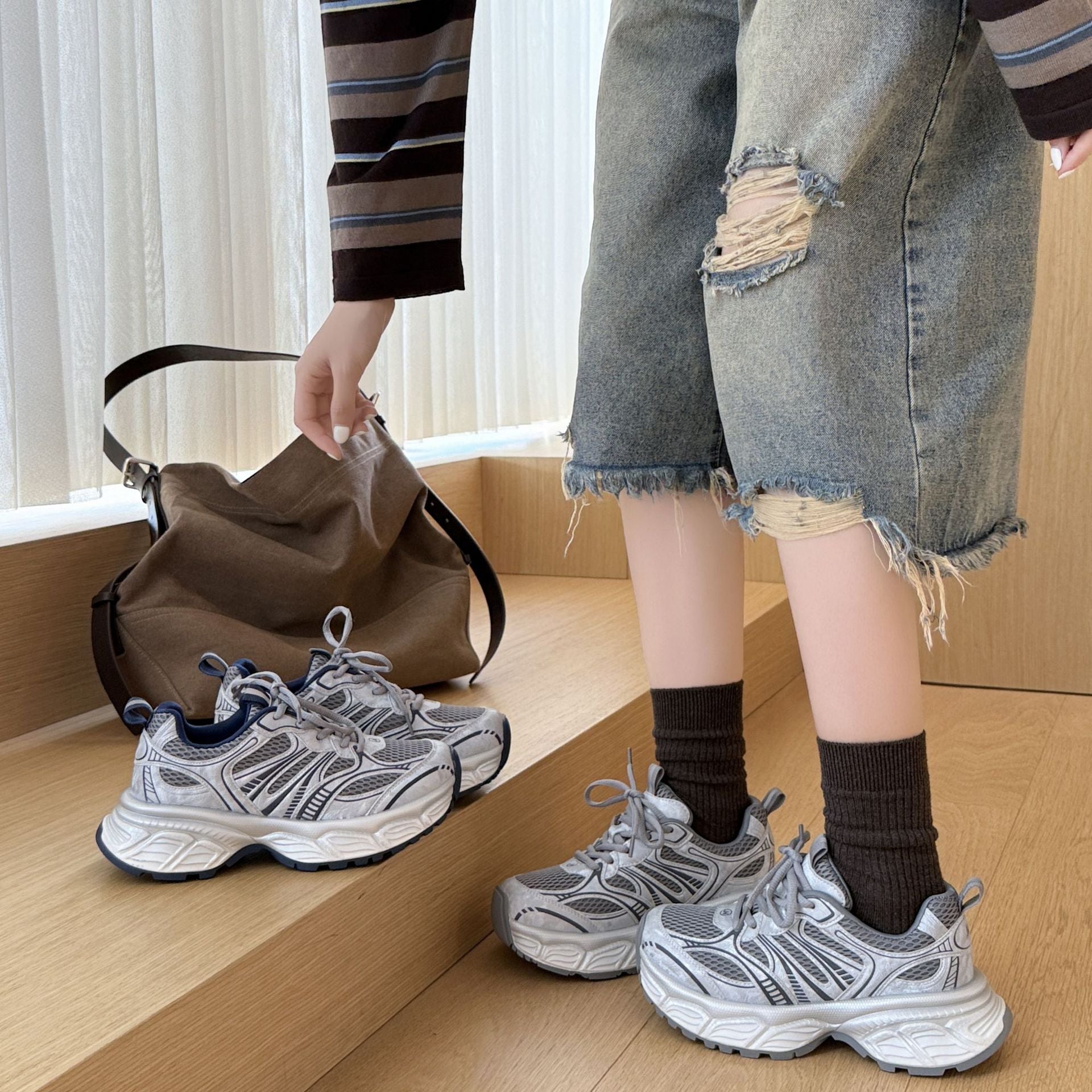 Damen Sportliche Lauf-Sneaker mit atmungsaktiver Mesh-Oberfläche und stabilem Dämpfungssystem