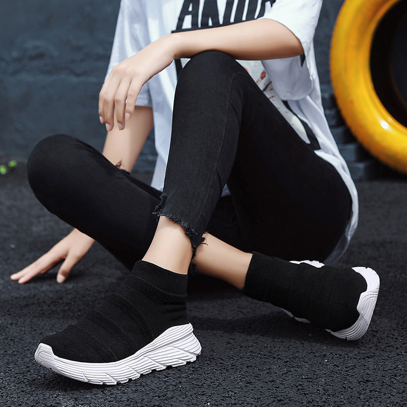 Damen Sportliche High-Top Sneakers mit elastischem Obermaterial R&B