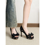 Damen elegante Slingback Pumps mit schickem Schleifendetail R&B