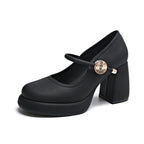 Damen Mary Jane Schuhe mit komfortablem Blockabsatz R&B