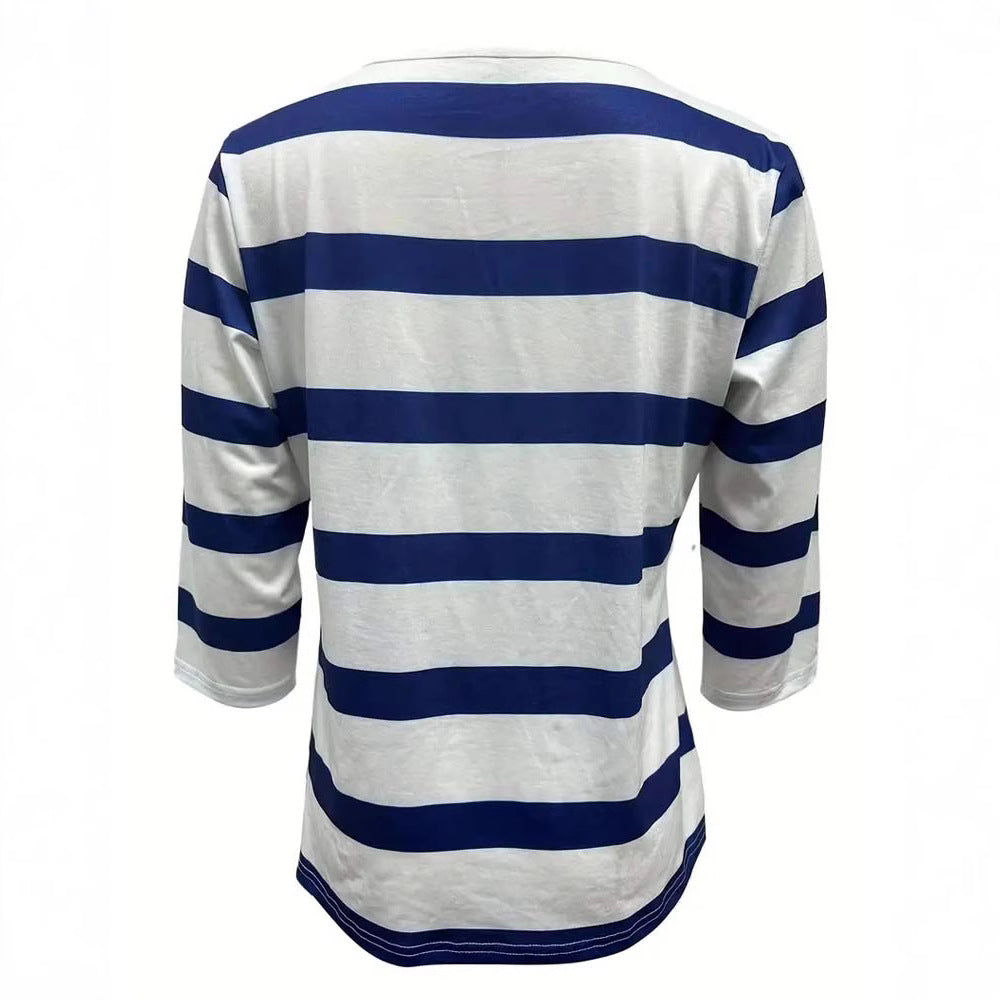 Damen Langarmshirt mit maritimem Streifenmuster R&B