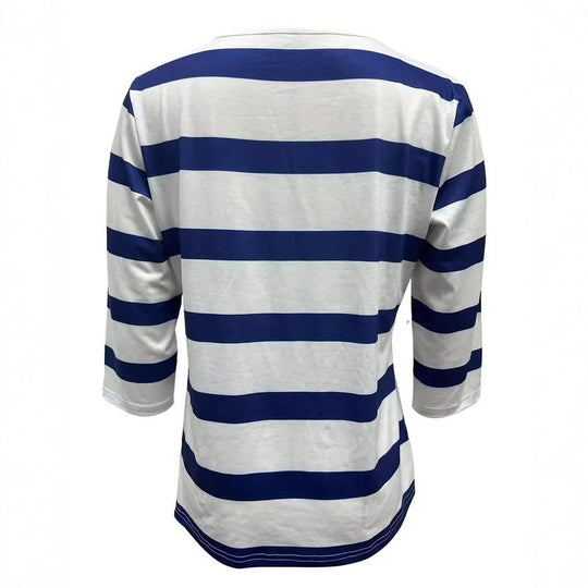 Damen Langarmshirt mit maritimem Streifenmuster Heidi-Mode