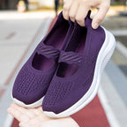 Damen Slip-On Fitnessschuhe mit atmungsaktivem Obermaterial und elastischem Design R&B