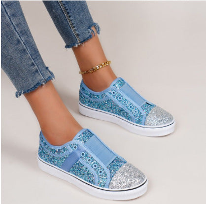 Damen Glitzernde Sneakers mit elastischem Riemensystem R&B