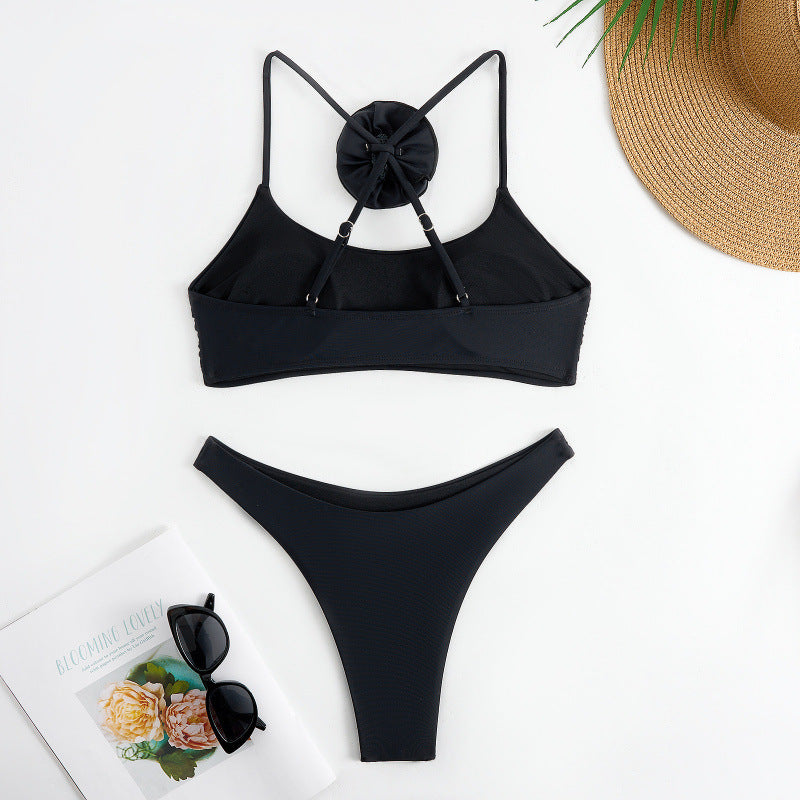 Damen Bikini-Set mit floralem Detail und hohem Beinausschnitt R&B