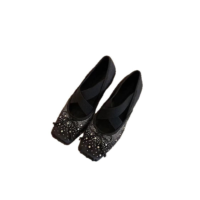 Damen elegante Ballerina-Schuhe mit außergewöhnlicher Strassverzierung R&B