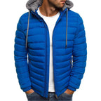 Herren leichte Steppjacke mit Kapuze und seitlichen Reißverschlusstaschen R&B
