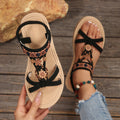 Damen modische Sandalen mit floralem Dekor und flexiblem Riemensystem R&B