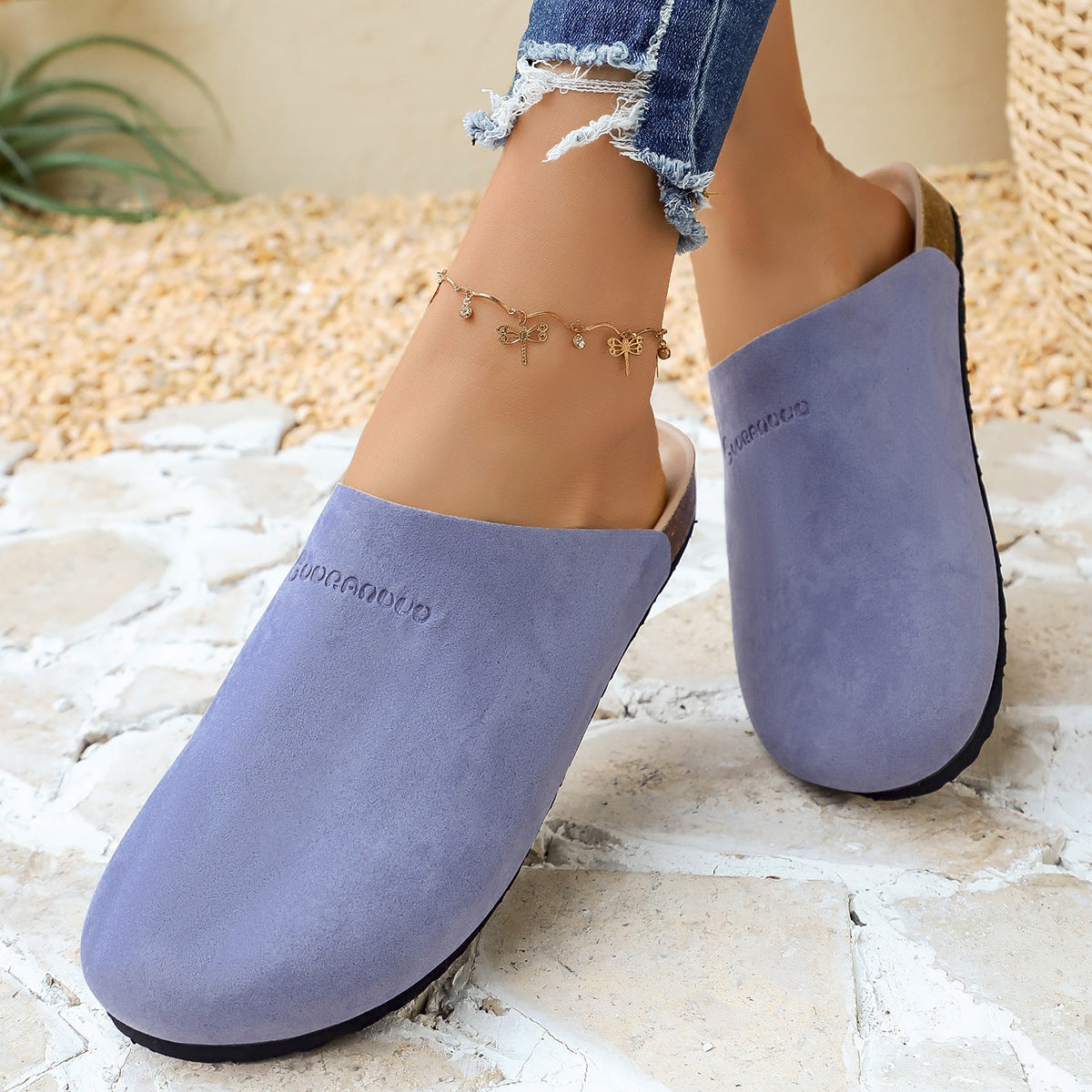 Damen Bequeme Clogs aus weichem Wildleder mit anatomisch geformtem Fußbett EB